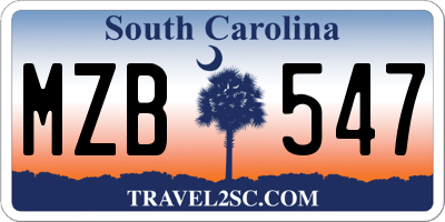 SC license plate MZB547