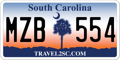 SC license plate MZB554