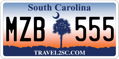 SC license plate MZB555