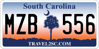 SC license plate MZB556