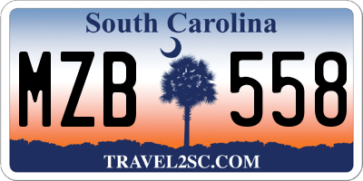 SC license plate MZB558