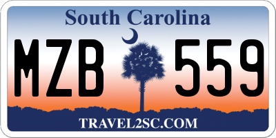 SC license plate MZB559