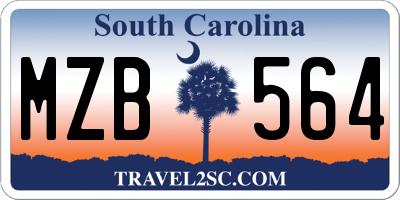 SC license plate MZB564