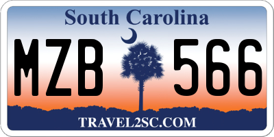 SC license plate MZB566