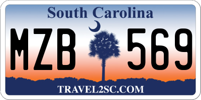 SC license plate MZB569