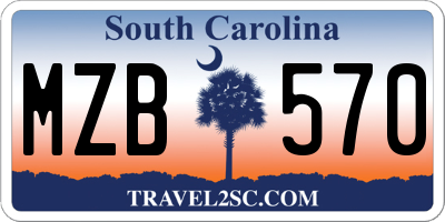 SC license plate MZB570
