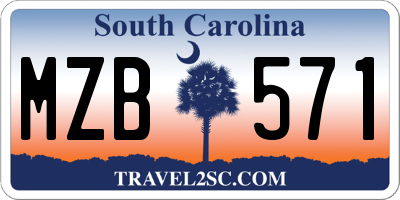SC license plate MZB571