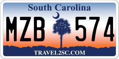 SC license plate MZB574