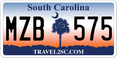 SC license plate MZB575