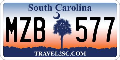 SC license plate MZB577