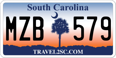 SC license plate MZB579