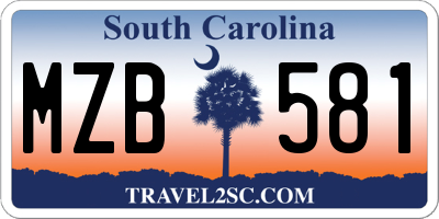 SC license plate MZB581