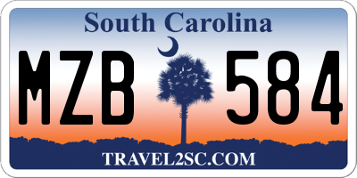 SC license plate MZB584