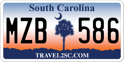 SC license plate MZB586