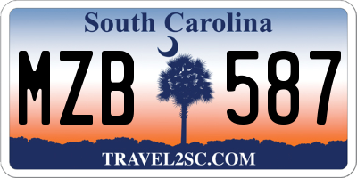 SC license plate MZB587