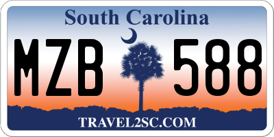 SC license plate MZB588