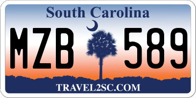 SC license plate MZB589