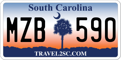 SC license plate MZB590