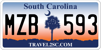 SC license plate MZB593