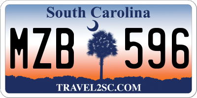 SC license plate MZB596