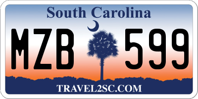 SC license plate MZB599