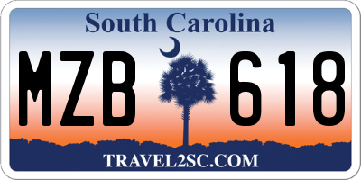 SC license plate MZB618