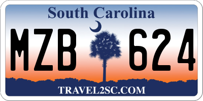 SC license plate MZB624