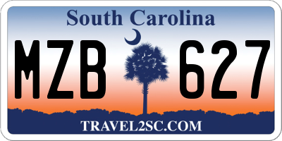 SC license plate MZB627
