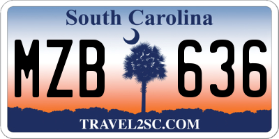SC license plate MZB636