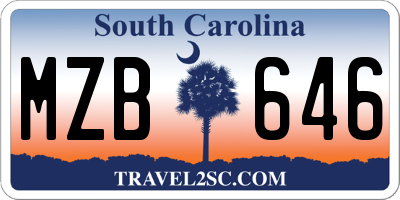 SC license plate MZB646