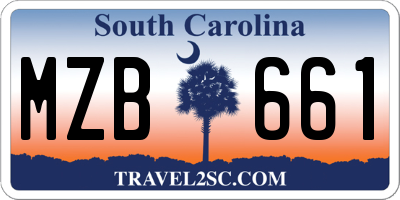 SC license plate MZB661