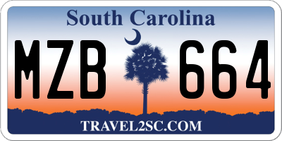 SC license plate MZB664