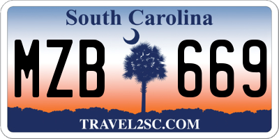 SC license plate MZB669
