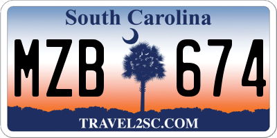 SC license plate MZB674
