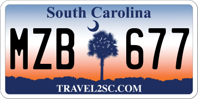 SC license plate MZB677