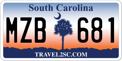 SC license plate MZB681