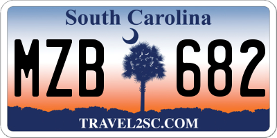SC license plate MZB682
