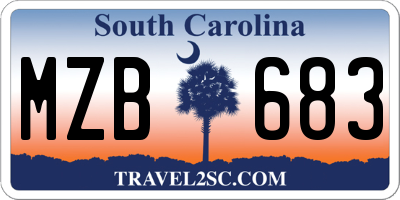 SC license plate MZB683