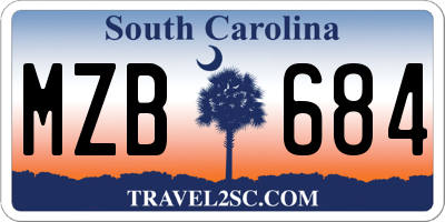 SC license plate MZB684