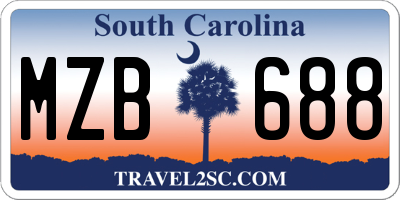 SC license plate MZB688