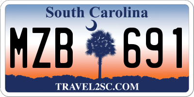 SC license plate MZB691