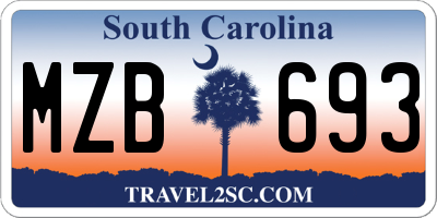 SC license plate MZB693