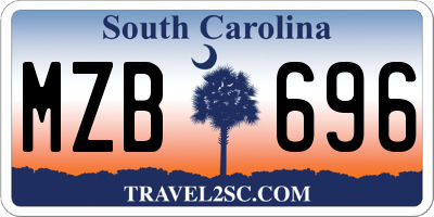 SC license plate MZB696