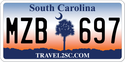 SC license plate MZB697