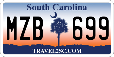 SC license plate MZB699