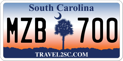 SC license plate MZB700