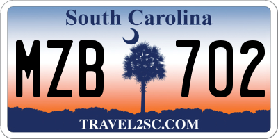 SC license plate MZB702