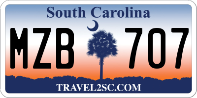 SC license plate MZB707