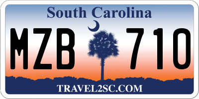 SC license plate MZB710