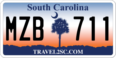 SC license plate MZB711